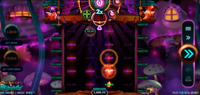 Fire Gnomes 2 Magic Wheel - grille de Free Spins avec rôles actifs