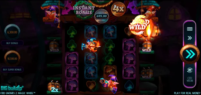 Fire Gnomes 2 Magic Wheel - tableau des symboles
